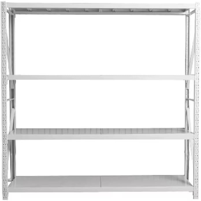 Raft metalic profesional, 4 polite metalice, 200x200x60cm, 200kg/polita, montare prin imbinare, alb