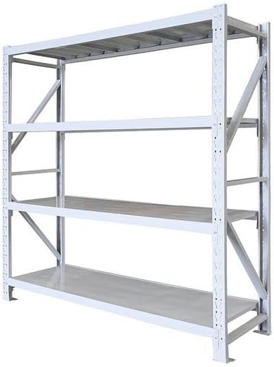 Raft metalic profesional, 4 polite metalice, 200x200x60cm, 200kg/polita, montare prin imbinare, alb