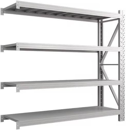 Semiraft metalic profesional, 4 polite metalice, 200x200x60cm, 200kg/polita, montare prin imbinare, alb