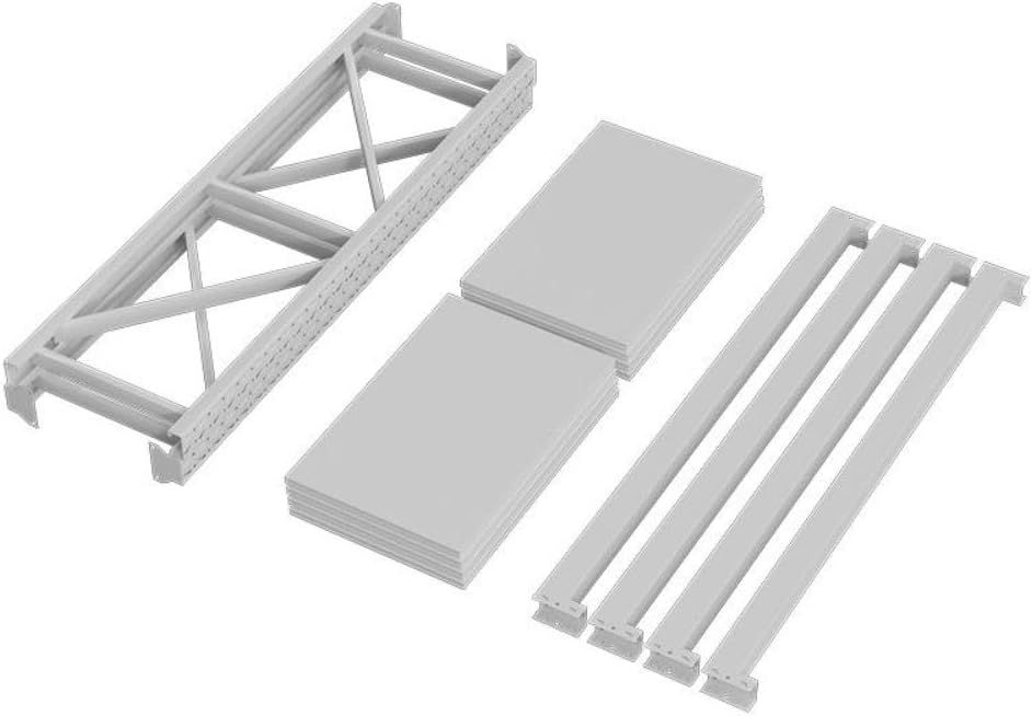 Raft metalic profesional, 4 polite metalice, 200x200x60cm, 200kg/polita, montare prin imbinare, alb