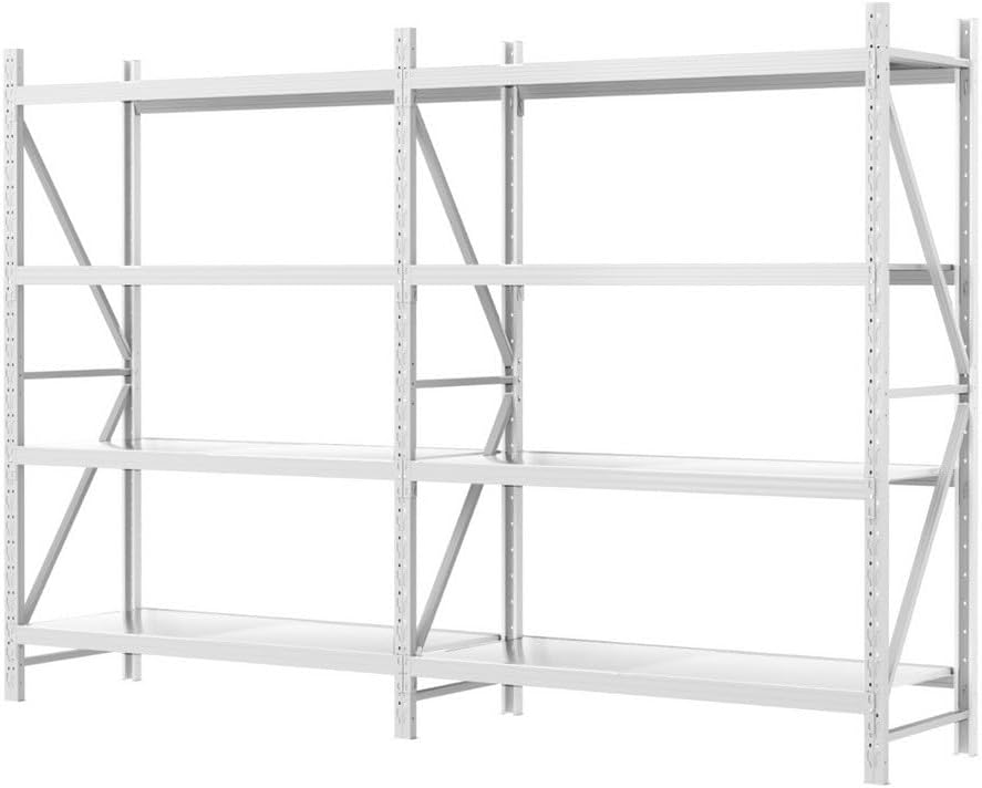 Semiraft metalic profesional, 4 polite metalice, 200x200x60cm, 200kg/polita, montare prin imbinare, alb