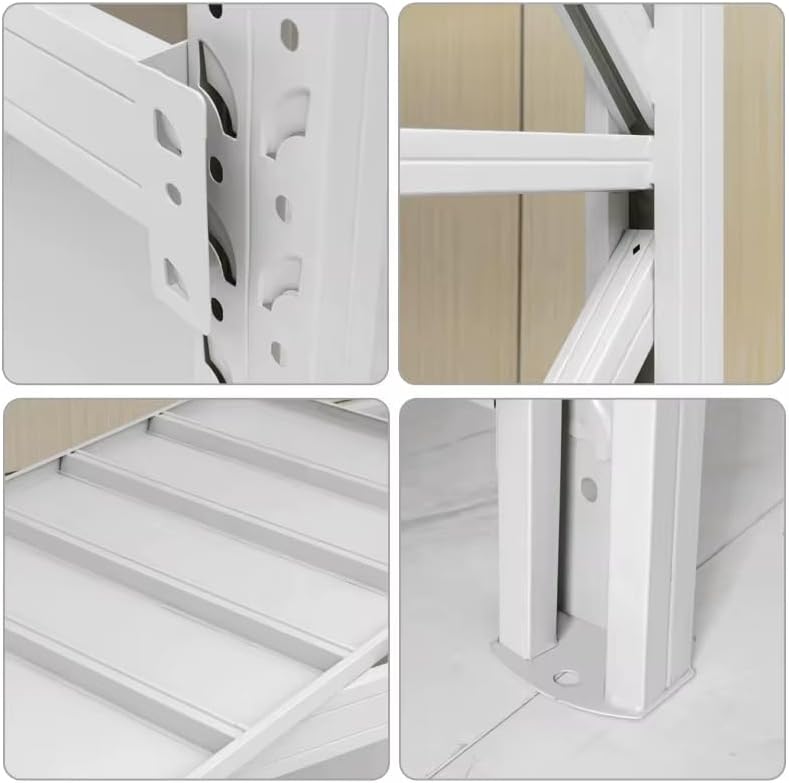 Semiraft metalic profesional, 4 polite metalice, 200x200x60cm, 200kg/polita, montare prin imbinare, alb