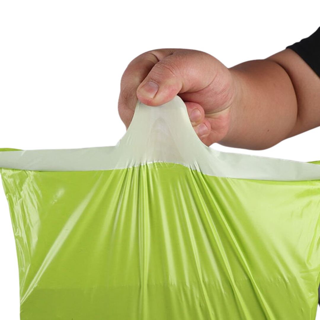 Set 100 buc pungi curierat 350x450 mm, fara buzunar, 60 µm, verde, PE (polietilena), NEW