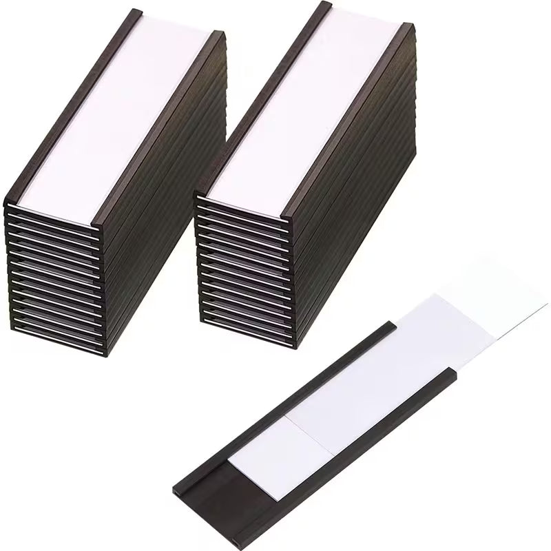 Set 50 etichete magnetice pentru rafturi metalice, 10 cm x 4 cm