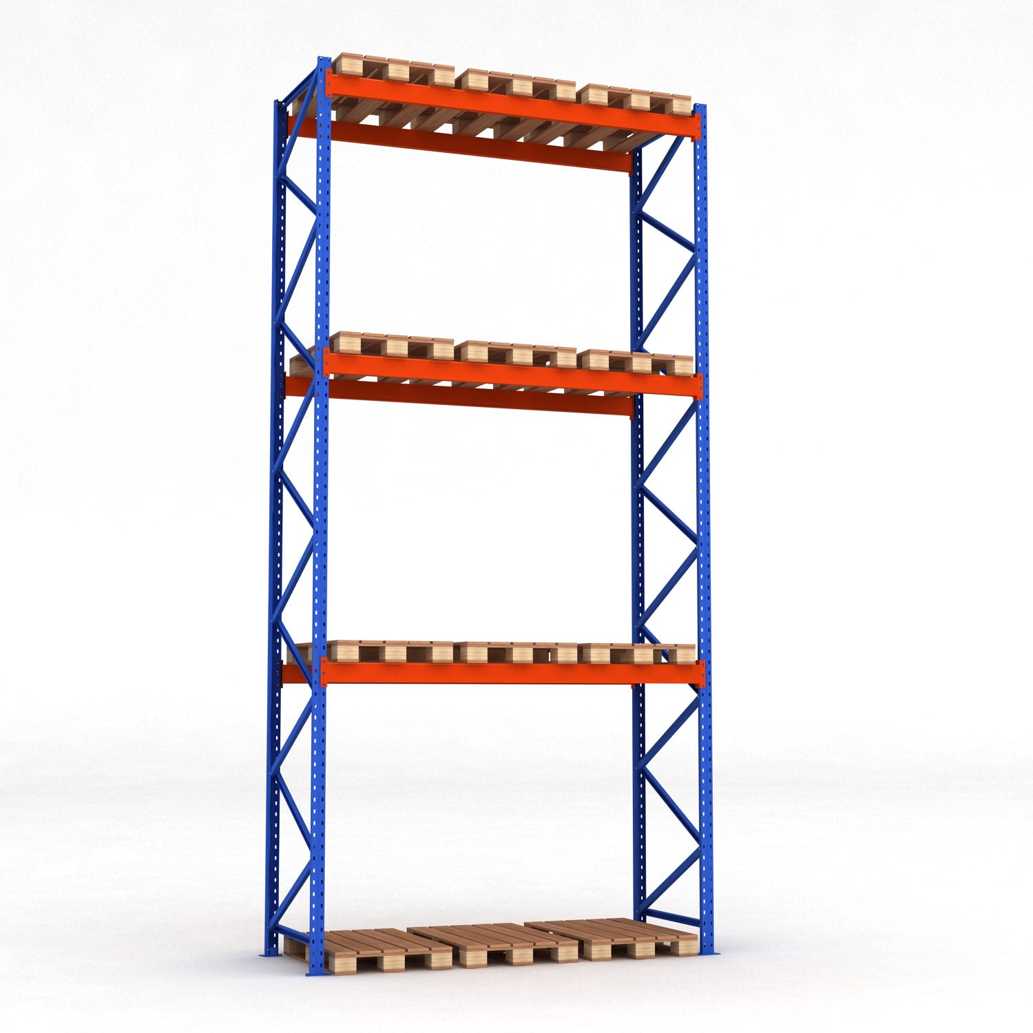 Raft industrial pentru depozitarea paletilor, 3 etaje, 3500kg/etaj, 600x270x105cm