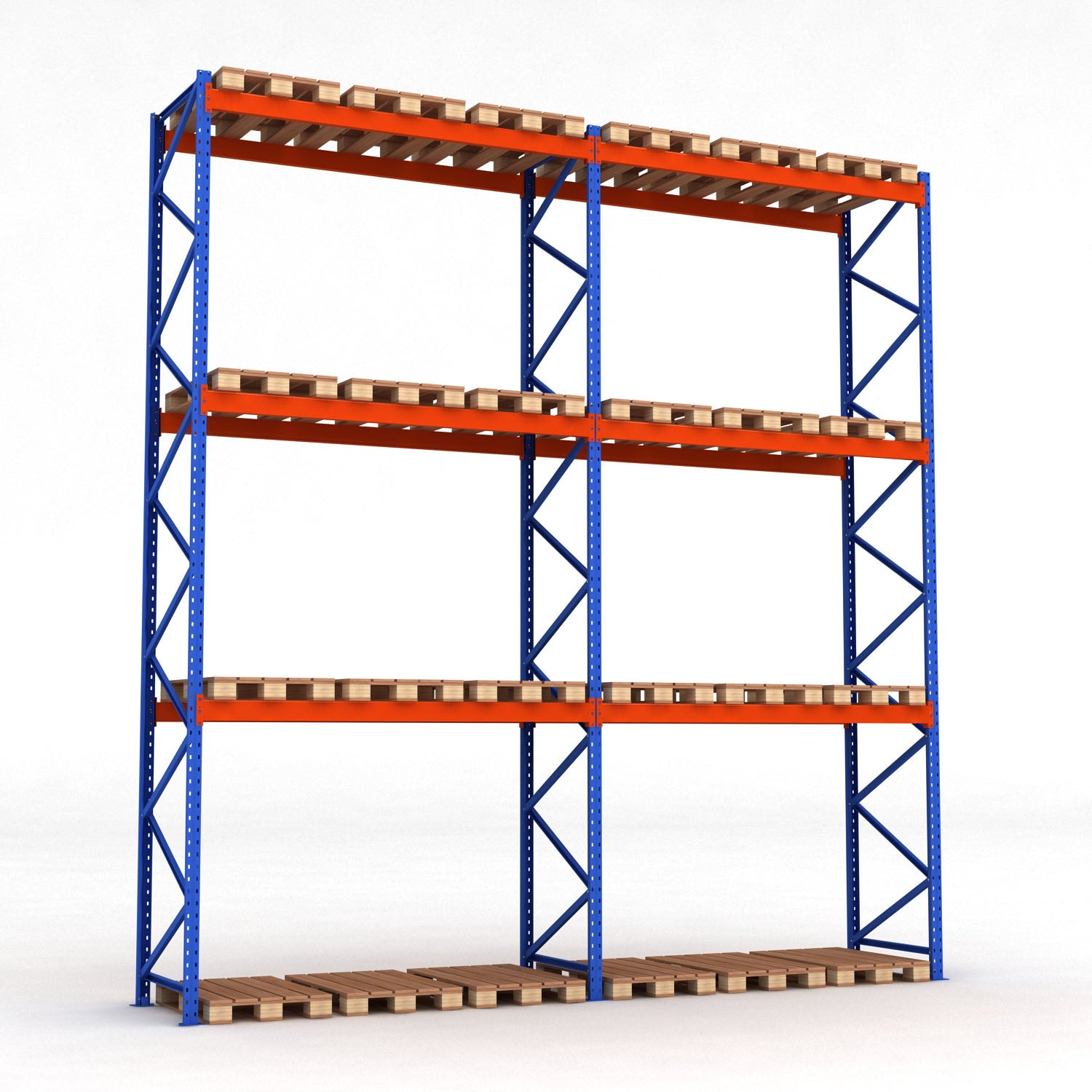 Semiraft industrial pentru depozitarea paletilor, 3 etaje, 3500kg/etaj, 600x270x105cm