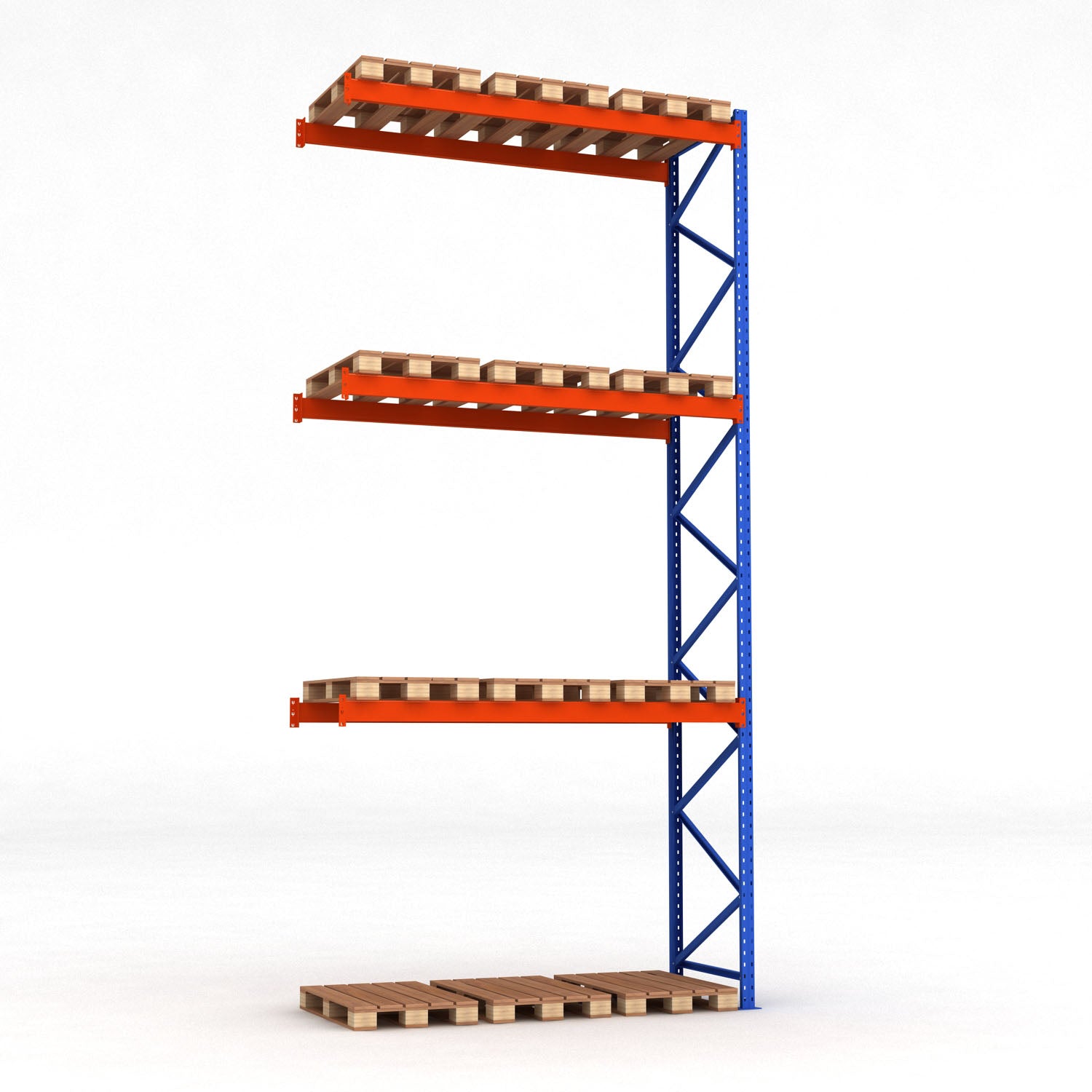 Semiraft industrial pentru depozitarea paletilor, 3 etaje, 3500kg/etaj, 600x270x105cm