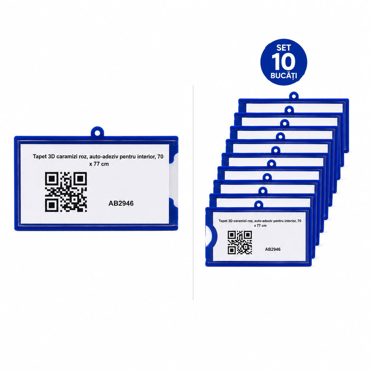 Set 10 suporturi din plastic cu prindere magnetica pentru etichete 55x100 mm pentru depozit si rafturi