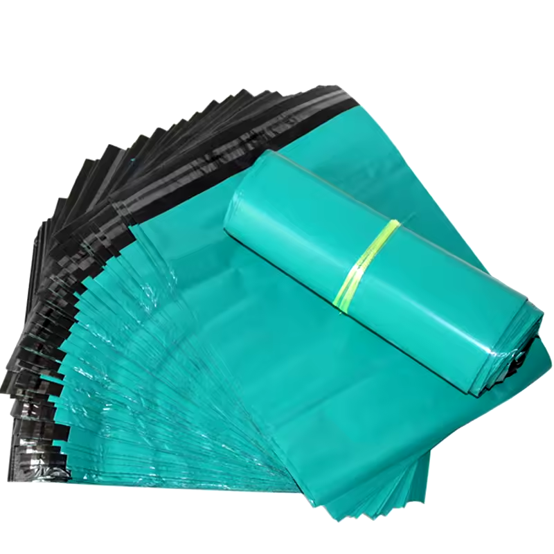 Set 100 buc pungi curierat 350x450 mm, fara buzunar, 45 µm, Verde, PE (polietilena)