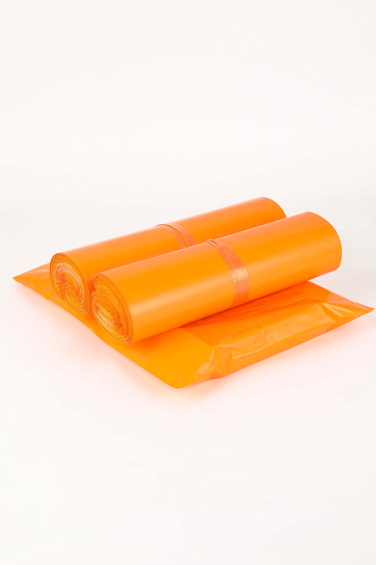 Set 100 buc pungi curierat 600x800 mm, fara buzunar, 60 µm, portocaliu, PE (polietilena), NEW