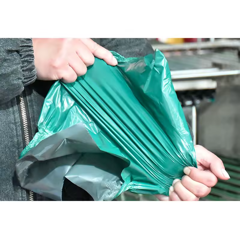 Set 100 buc pungi curierat 350x450 mm, fara buzunar, 45 µm, Verde, PE (polietilena)