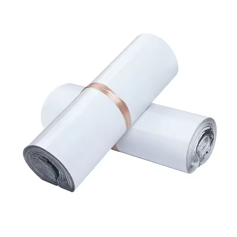 Set 100 buc pungi curierat 500x600 mm, fara buzunar, 60 µm, alb-gri, PE (polietilena)