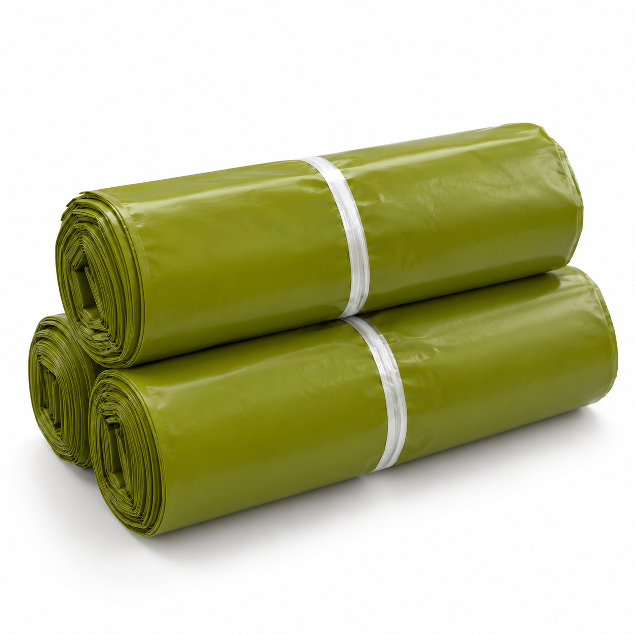 Set 100 buc pungi curierat 350x450 mm, 60 µm, Verde/Fistic, PE (polietilena), NEW