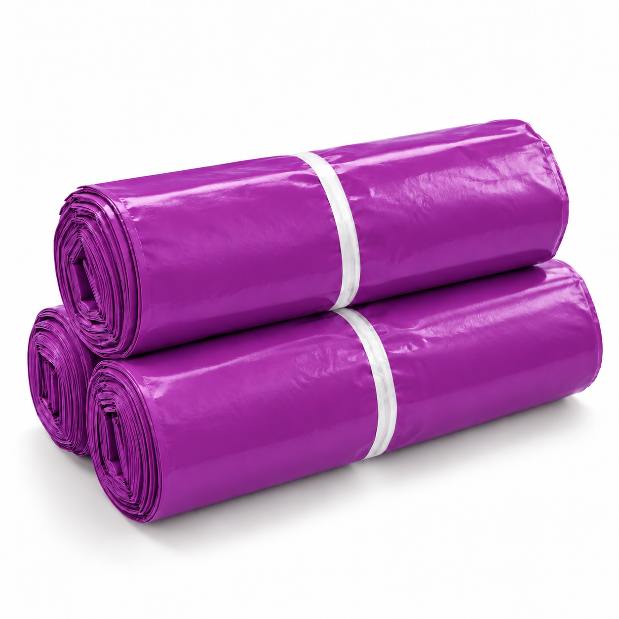 Set 100 buc pungi curierat 320x460 mm, 40 µm, Mov, PE (polietilena)