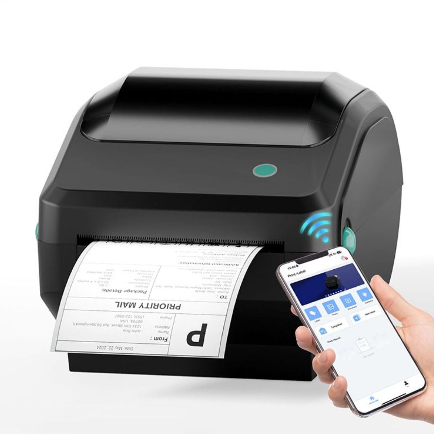 Imprimanta termica TPL TD-401 pentru etichete 100x150mm (4x6 inch) – 203 dpi, USB+Bluetooth+WiFi, culoare alb sau negru