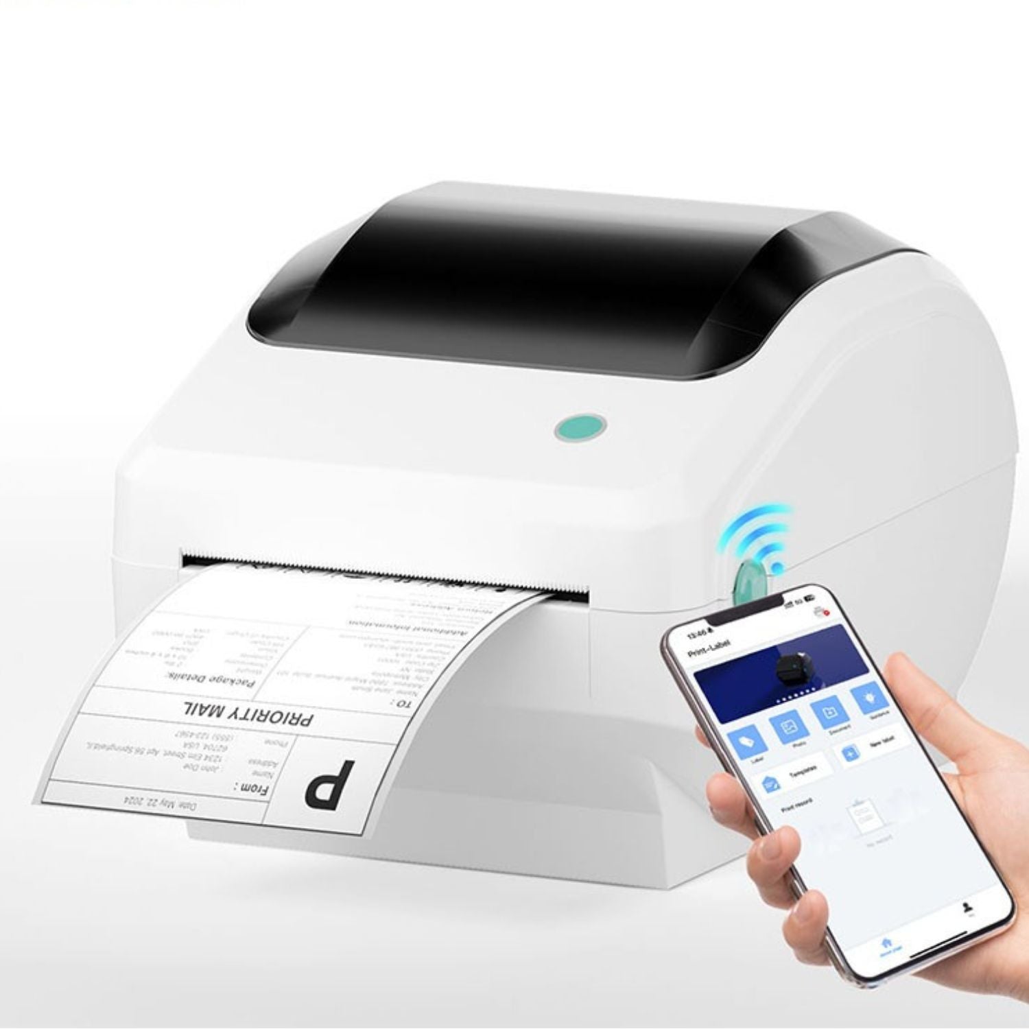 Imprimanta termica TPL TD-401 pentru etichete 100x150mm (4x6 inch) – 203 dpi, USB+Bluetooth+WiFi, culoare alb sau negru