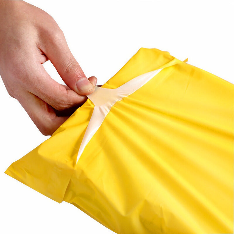 Set 100 buc pungi curierat 350x450 mm, fara buzunar, 55 µm, galben, PE (polietilena), NEW