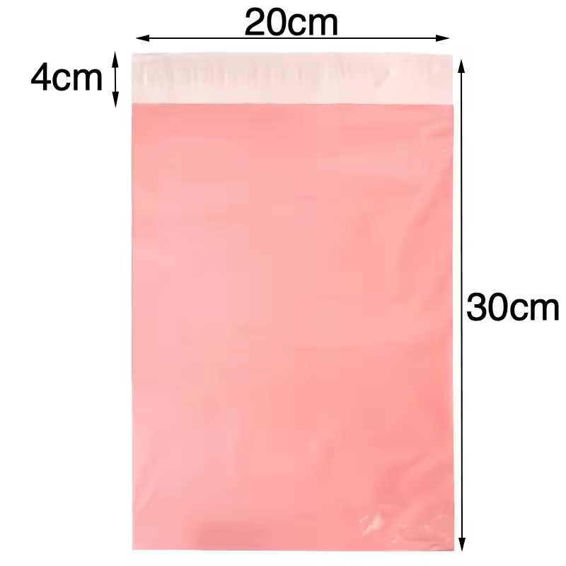 Set 100 buc pungi curierat 200x300 mm, fara buzunar, 45 µm, Roz, PE (polietilena)