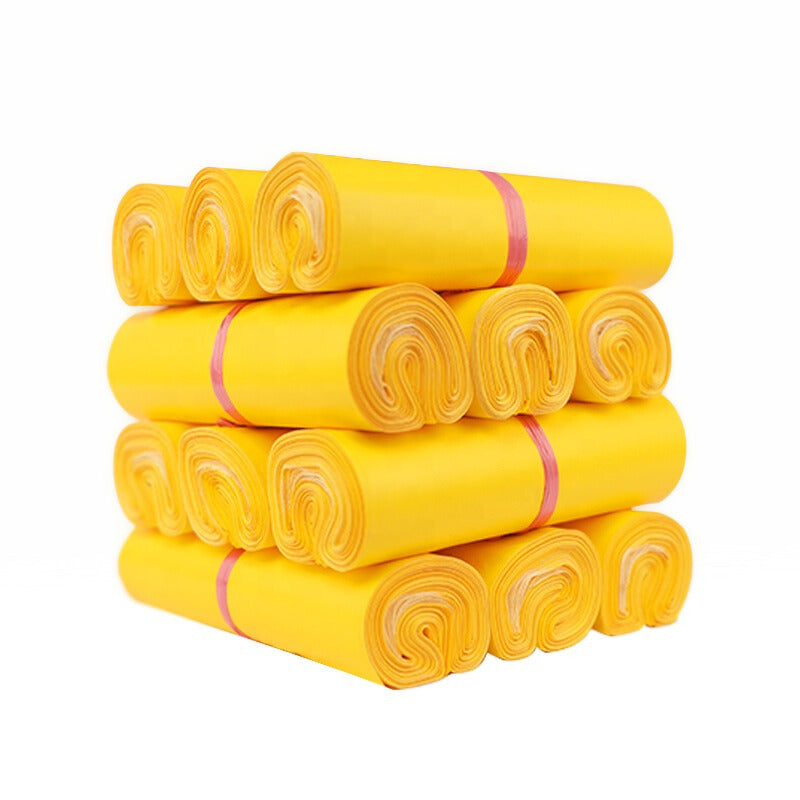 Set 100 buc pungi curierat 350x450 mm, fara buzunar, 55 µm, galben, PE (polietilena), NEW